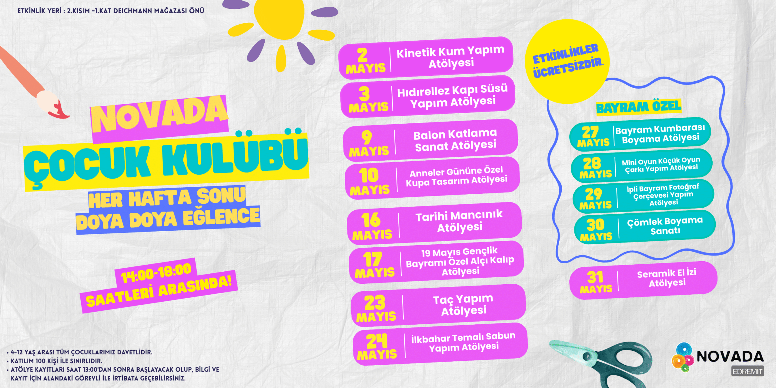 NOVADA EDREMİT MAYIS AYI ÇOCUK ETKİNLİKLERİ