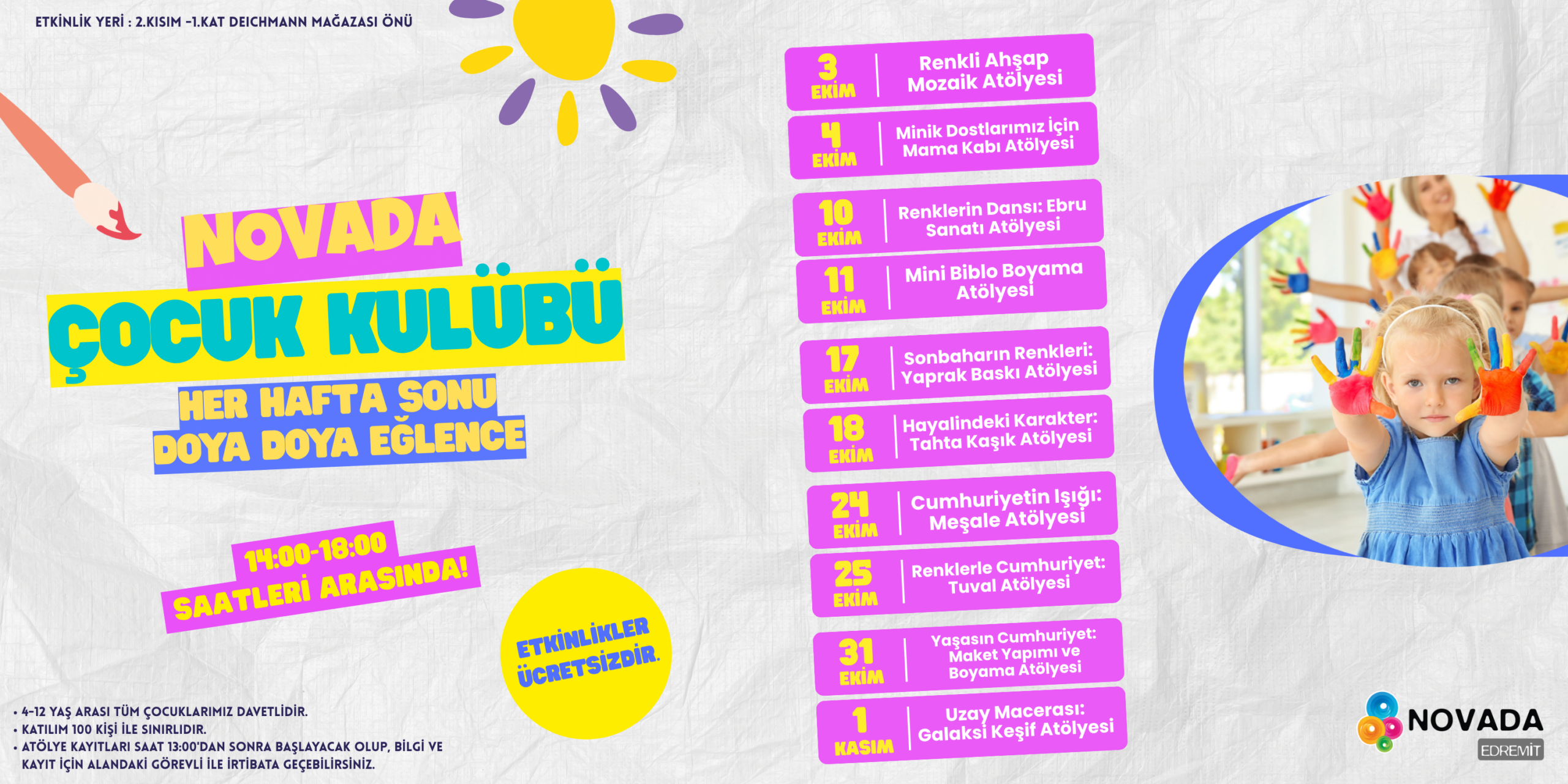 ekim ayı novada çocuk kulübü etkinlikleri